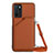 Funda Lujo Cuero Carcasa YB3 para Oppo A16s Marron