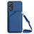 Funda Lujo Cuero Carcasa YB3 para Oppo A17 Azul