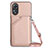 Funda Lujo Cuero Carcasa YB3 para Oppo A17 Oro Rosa