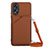 Funda Lujo Cuero Carcasa YB3 para Oppo A58 4G Marron