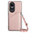 Funda Lujo Cuero Carcasa YB3 para Oppo Reno10 5G Oro Rosa