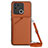 Funda Lujo Cuero Carcasa YB3 para Xiaomi Redmi 10 India Marron