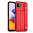 Funda Lujo Cuero Carcasa YB4 para Samsung Galaxy A22 5G Rojo