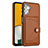 Funda Lujo Cuero Carcasa YB5 para Samsung Galaxy Jump3 5G Marron