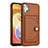 Funda Lujo Cuero Carcasa YB5 para Samsung Galaxy M04 Marron