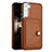 Funda Lujo Cuero Carcasa YB5 para Samsung Galaxy S24 5G Marron