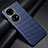 Funda Lujo Fibra de Carbon Carcasa Twill para Huawei P50 Azul