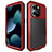 Funda Lujo Marco de Aluminio Carcasa 360 Grados HJ1 para Apple iPhone 13 Pro Rojo