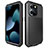 Funda Lujo Marco de Aluminio Carcasa 360 Grados HJ1 para Apple iPhone 14 Pro Negro