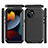 Funda Lujo Marco de Aluminio Carcasa 360 Grados HJ1 para Apple iPhone 15 Plus Negro