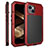 Funda Lujo Marco de Aluminio Carcasa 360 Grados HJ2 para Apple iPhone 15 Rojo