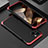 Funda Lujo Marco de Aluminio Carcasa 360 Grados para Apple iPhone 15 Rojo y Negro