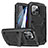 Funda Lujo Marco de Aluminio Carcasa 360 Grados RJ1 para Apple iPhone 13 Pro Max Negro