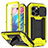 Funda Lujo Marco de Aluminio Carcasa 360 Grados RJ1 para Apple iPhone 14 Pro Amarillo