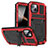 Funda Lujo Marco de Aluminio Carcasa 360 Grados RJ1 para Apple iPhone 15 Rojo