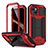 Funda Lujo Marco de Aluminio Carcasa 360 Grados RJ2 para Apple iPhone 15 Plus Rojo