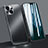 Funda Lujo Marco de Aluminio Carcasa M09 para Apple iPhone 13 Mini Negro