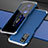 Funda Lujo Marco de Aluminio Carcasa para Huawei Honor V30 5G Plata y Azul