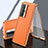Funda Lujo Marco de Aluminio y Cuero Carcasa 360 Grados para Vivo X70 Pro 5G Naranja
