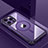 Funda Lujo Marco de Aluminio y Silicona Carcasa Bumper con Mag-Safe Magnetic QC1 para Apple iPhone 13 Pro Max Morado