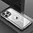 Funda Lujo Marco de Aluminio y Silicona Carcasa Bumper con Mag-Safe Magnetic QC1 para Apple iPhone 13 Pro Max Plata