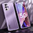 Funda Lujo Marco de Aluminio y Silicona Carcasa Bumper J01 para Oppo A54 5G Morado