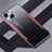 Funda Lujo Marco de Aluminio y Silicona Carcasa Bumper JL3 para Apple iPhone 13 Rojo