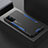 Funda Lujo Marco de Aluminio y Silicona Carcasa Bumper para Oppo A74 5G Azul