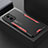 Funda Lujo Marco de Aluminio y Silicona Carcasa Bumper para Xiaomi Redmi 11 Prime 5G Rojo