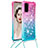 Funda Silicona Carcasa Goma Bling-Bling con Acollador Cordon Lanyard S01 para Samsung Galaxy S20 Rosa