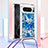 Funda Silicona Carcasa Goma Bling-Bling con Acollador Cordon Lanyard S02 para Google Pixel 8 Pro 5G Azul