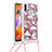 Funda Silicona Carcasa Goma Bling-Bling con Acollador Cordon Lanyard S02 para Samsung Galaxy M11 Rojo
