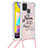 Funda Silicona Carcasa Goma Bling-Bling con Acollador Cordon Lanyard S02 para Samsung Galaxy M31 Prime Edition Multicolor