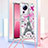 Funda Silicona Carcasa Goma Bling-Bling con Acollador Cordon Lanyard S02 para Xiaomi Mi 12 Lite NE 5G Rosa