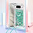 Funda Silicona Carcasa Goma Bling-Bling con Acollador Cordon Lanyard S03 para Google Pixel 8 5G Verde