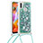 Funda Silicona Carcasa Goma Bling-Bling con Acollador Cordon Lanyard S03 para Samsung Galaxy A11 Verde