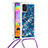 Funda Silicona Carcasa Goma Bling-Bling con Acollador Cordon Lanyard S03 para Samsung Galaxy A31 Azul