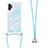 Funda Silicona Carcasa Goma Bling-Bling con Acollador Cordon Lanyard S03 para Samsung Galaxy Note 10 Plus 5G Azul Cielo