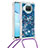 Funda Silicona Carcasa Goma Bling-Bling con Acollador Cordon Lanyard S03 para Xiaomi Mi 10i 5G Azul