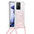 Funda Silicona Carcasa Goma Bling-Bling con Acollador Cordon Lanyard S03 para Xiaomi Mi 11T 5G Rosa