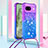 Funda Silicona Carcasa Goma Bling-Bling con Acollador Cordon Lanyard YB1 para Google Pixel 8a 5G Morado