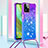 Funda Silicona Carcasa Goma Bling-Bling con Acollador Cordon Lanyard YB1 para Motorola Moto G Power 5G (2023) Morado