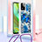 Funda Silicona Carcasa Goma Bling-Bling con Acollador Cordon Lanyard YB2 para Motorola Moto G Power 5G (2023) Azul