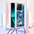 Funda Silicona Carcasa Goma Bling-Bling con Acollador Cordon Lanyard YB2 para Xiaomi Mi 13T 5G Azul