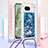 Funda Silicona Carcasa Goma Bling-Bling con Acollador Cordon Lanyard YB3 para Google Pixel 8a 5G Azul