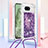 Funda Silicona Carcasa Goma Bling-Bling con Acollador Cordon Lanyard YB3 para Google Pixel 8a 5G Morado