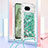 Funda Silicona Carcasa Goma Bling-Bling con Acollador Cordon Lanyard YB3 para Google Pixel 8a 5G Verde