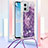 Funda Silicona Carcasa Goma Bling-Bling con Acollador Cordon Lanyard YB3 para Motorola Moto G 5G (2023) Morado