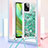 Funda Silicona Carcasa Goma Bling-Bling con Acollador Cordon Lanyard YB3 para Motorola Moto G Power 5G (2023) Verde