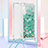 Funda Silicona Carcasa Goma Bling-Bling con Acollador Cordon Lanyard YB3 para Samsung Galaxy A34 5G Verde